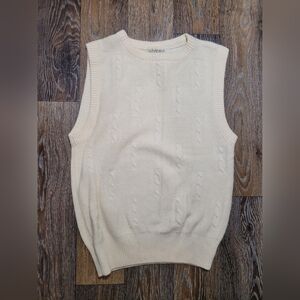 Vintage Whitney's  Womens Medium Lambswool Blend Sweater Vest Cream